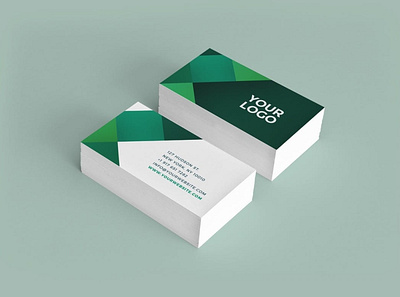 Professional Green Business Stationery brand stationery branding business clean cool creative graphic design green indesign letterhead minimal mockup modern pattern print print template printing professional simple stationery