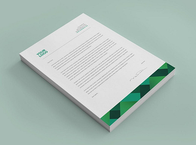 Professional Green Business Stationery brand stationery branding business clean cool creative green indesign letterhead minimal mockup modern pattern presentation print print template printing professional simple stationery