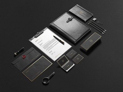 Premium Stationery Branding Mockup black brand brand stationery branding business card corporate corporate identity documents foil identity logo design luxury mockup photo premium presentation professional psd showcase stationery