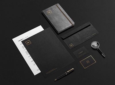 Premium Stationery Branding Mockup black brand brand stationery branding business card corporate identity documents foil identity logo design luxury mockup photo premium presentation professional psd showcase simple stationery