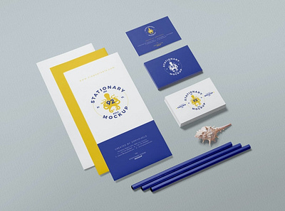 Business Stationery Mockup Scenes bag brand stationery branding brochure business card corporate design flyer identity letterhead logo design mockup office presentation print psd showcase simple stationery template