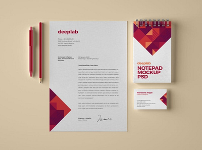 Stationery Branding Mockup Set brand stationery branding branding stationery business card clean corporate design display elegant folder identity letterhead mockup modern paper psd realistic simple stationery