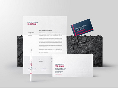Construction Branding Mockup architecture brand branding branding mockup business card company construction corporate empty identity industrial mockup paper popular simple stationery stationery branding template trending