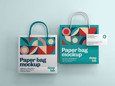 Paper Bag & Business Card Branding Mockup Set