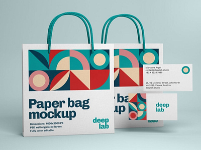 Paper Bag & Business Card Branding Mockup Set