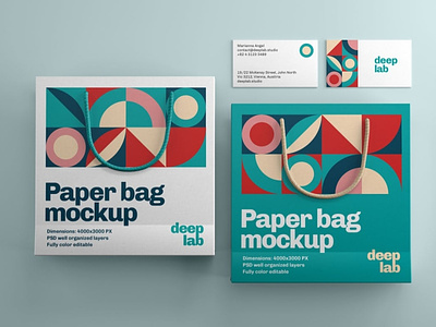 Paper Bag & Business Card Branding Mockup Set