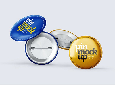 Pin Button Mockup Set 3d badge branding button circle emblem empty glossy graphic design label logo metal mockup pin pin button mockup pin putton plastic round sign simple