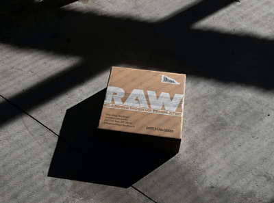 Raw Packaging Mockups box box package brand branding editorial graphic design identity mockup package mockup packaging packaging mockup post product product mockups shadows simple stationery template urban