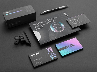 (FREE) Black HOLO Branding Mockups