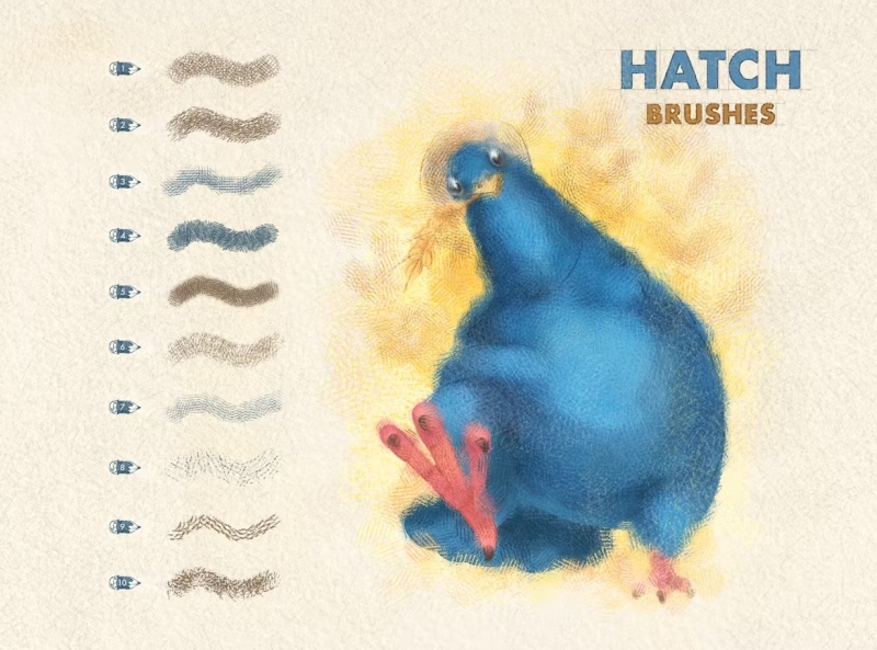 free hatching brushes procreate