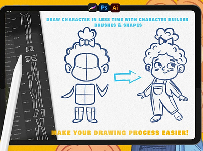 Free Character Builder - Drawing Toolkit book brush brushes builder character character builder character design character designs coloring drawing drawing toolbox illustration illustrator kids photoshop procreate shapes toolbox toolkit wireframe
