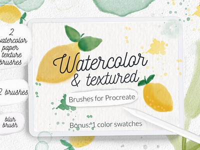 Watercolor texture aquarelle brushes