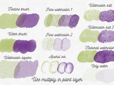 Watercolor texture aquarelle brushes