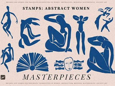 Masterpieces Stamp abstract aesthetic ages antiquity art body david expressionism line line art matisse middle nature nude poster poster design poster template stamp stamps women