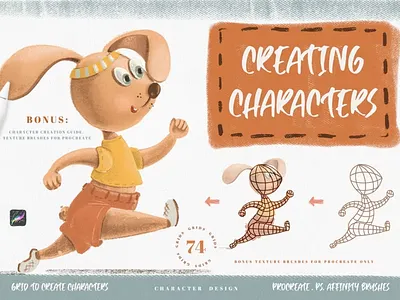 Free Procreate Grids for Creating Cute Characters animals baby bithday body character character design cow cute design digital art face grids hare illustration kids procreate app procreate brush procreate brushes procreate illustration stamp