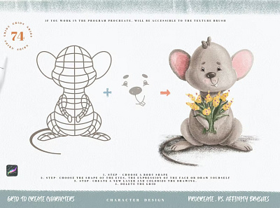 Free Procreate Grids for Creating Cute Characters animals art bithday body character character design cute design digital digital art face graphic design grids illustration procreate app procreate brush procreate brushes procreate illustration stamp
