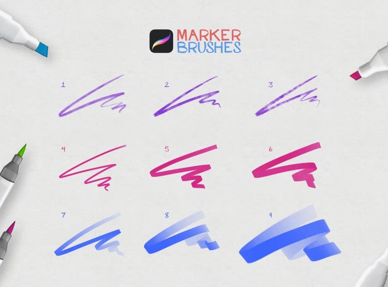 marker brushes procreate free