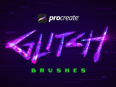 Free Procreate Glitch Lettering Brushes brush brushes bundles cyberpunk effects flares future glitch glow lettering letters light neon palletes procreate procreate brush procreate letter swatches type typography