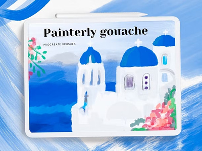 Free Painterly gouache brushes