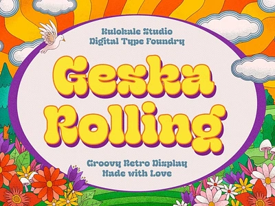 Free Geska Rolling - Groovy Retro Font calligraphy display font display typeface elegant font font font awesome font family fonts handwritten lettering modern font modern fonts sans serif sans serif font script serif font type typedesign typeface vintage font