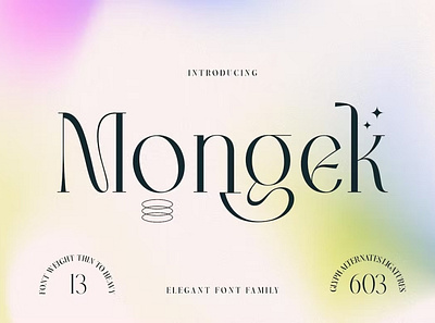 Free Mongek Display Font calligraphy display font sans serif script type typeface