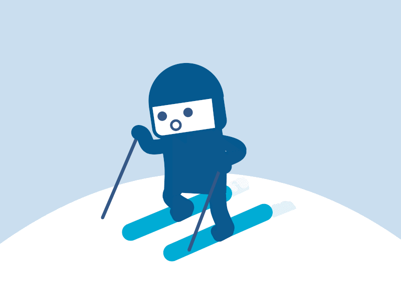 Snow Skiing 2d animation character cycle gif loop ski skiing snow winter