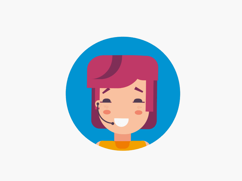 Call center Girl 2d animation character cycle gif loop motion design motion graphics