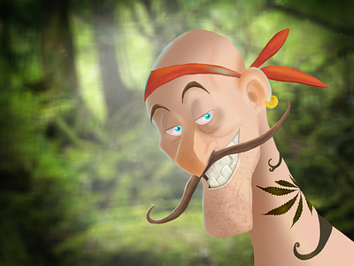 The Pirate cartoon character design digital painting jungle boy photoshop wacom intuous