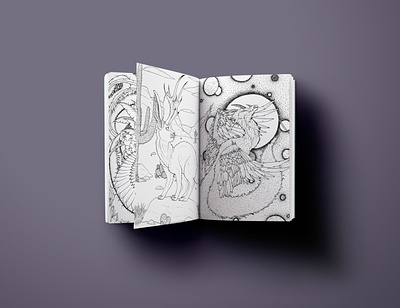 Magical Beasts Coloring Book design graphic design illustration