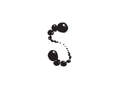 S-bubbles black and white bubbles dive illustration scuba simple