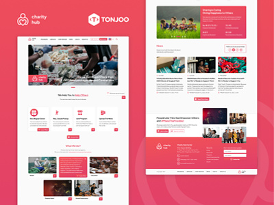 Charity Hub - Charity Website Landing Page charity company profile landing page ngo web ui ui design ux web design web ui