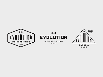 Evolution Logos barbell brand mark crossfit logo logo design