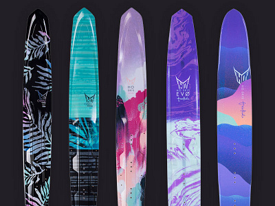 2018 HO Women's Water Ski Line art direction board design board graphics ski design ski graphics water ski design