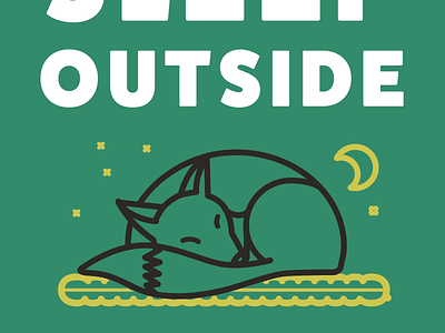 Sleep Outside decal illustration line art linear art sticker art