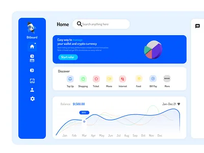 Cryptocurrency dashboard redesign app design illustration rebound ui