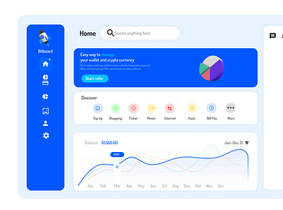 Cryptocurrency dashboard redesign app design illustration rebound ui