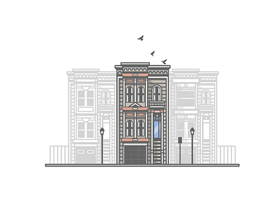 No. 1 Infinite St. apartment building illustration pigeon row house urban