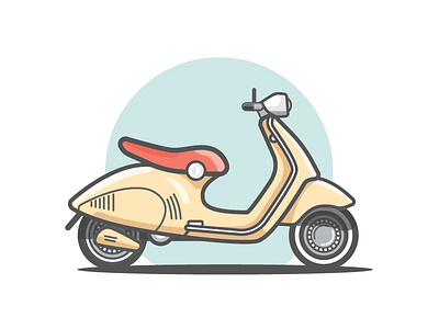 Vespa illustration scooter vespa