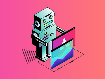 Advanced AI ai data illustration robot