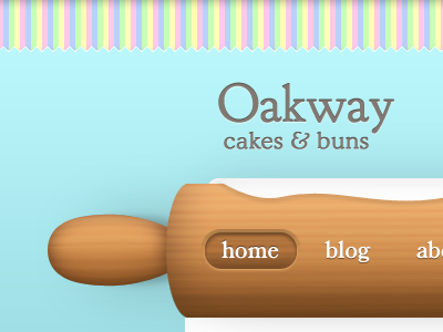 Oakway Header ampersand logo menu stripes web wood