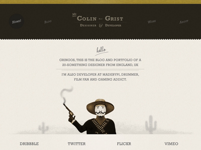 Yeehaa! ampersand cowboy illustration logo menu sepia type web website western