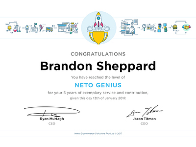 Neto Certificates 2017 awardcertificate certificates graphicdesign icondesign layoutdesign neto netoecommerce
