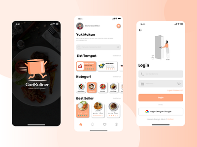 Food App (CariKuliner) design food app graphic design indonesia ui ux