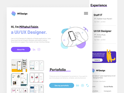 MF Design Portofolio - Responsive Web Design graphic design illustration logo ui uiux uiux design vector web web design web portofolio web responsive