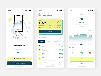 UI Design Challenge Stocks App branding ill illustration indonesia invesment mobile app money stock stocks app ui ui design uiux user interface ux