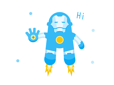 Baby Blue Iron Man blue cartoon illustration iron man sketch