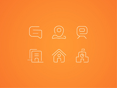 Line Icon icon line icon orange real estate