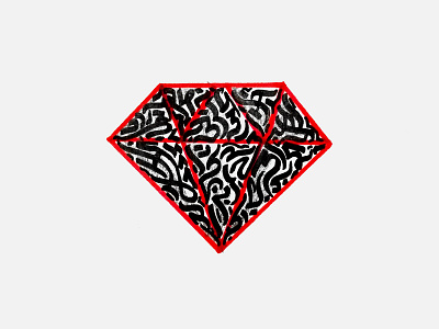 Precious black calligraffiti calligraphy diamond illustration ink inktober inktober 2018 modern calligraphy precious red