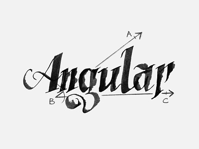 Angular anaglyph angular black calligraffiti calligraphy illustration ink inktober inktober 2018 modern calligraphy parallel pen typography