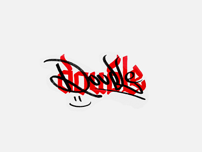 Double black calligraffiti calligraphy double graffiti ink inktober inktober 2018 modern calligraphy parallel pen red tagging tags typography